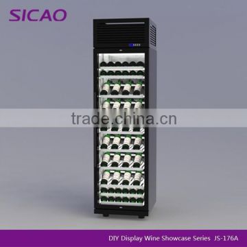 Single glass door stainless steel customized 176 bottles wine fridge