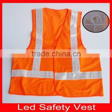 led light mesh safety vest/led running safety vest