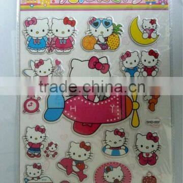 Hello kitty design cartoon static foam stickers for kids