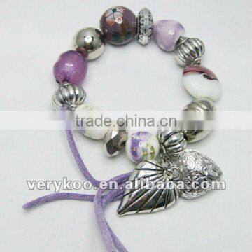 Hot Fashion Purple Azure stone Beaded Charm Bracelet FCA-10011