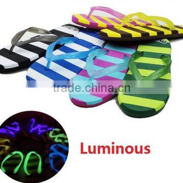 summer women fashion outdoor evening beach custom cheap Luminous flip flops factory sandals shoes