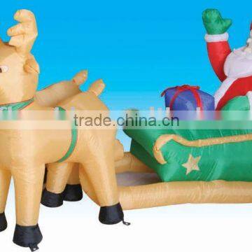 Inflatable Santa with reindeer