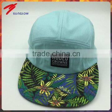 Customize cotton twill flat brim 5 panel snapback cap
