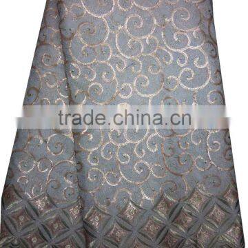 African organza lace with sequins embroidery CL8119-2coffee