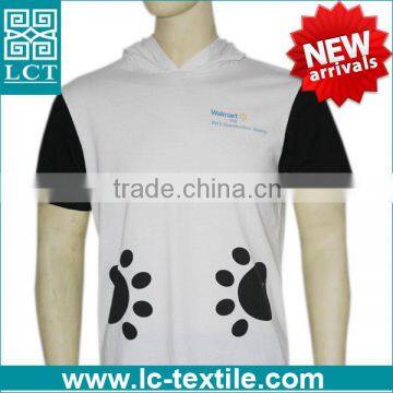 2016 New Arrival t shirt with hood for staff employee uniform