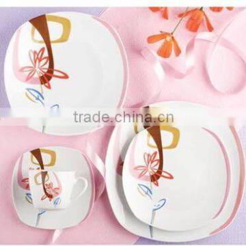 20PCS FLOWER PATTERN CERAMIC STONEWARE DINNERWARE SET WITH PLATE CUP SAUCER