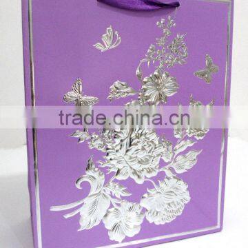 Embossing paper gift shopping bag