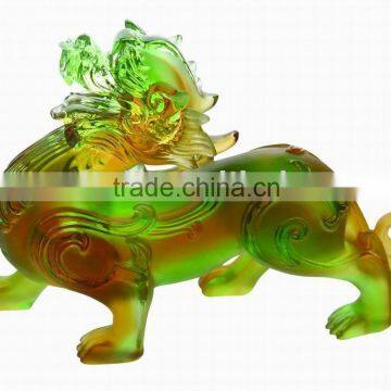 wealth theme crystal Pixiu mascot as business gift