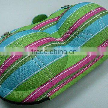 GC- Carrying handle stripes color pressed film Travel eva bra Case