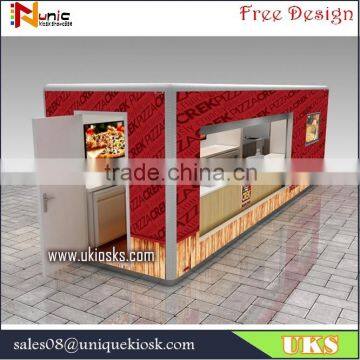fashionable and popular fast food kiosk, / snack kiosk / pizza kiosk design for outdoor used