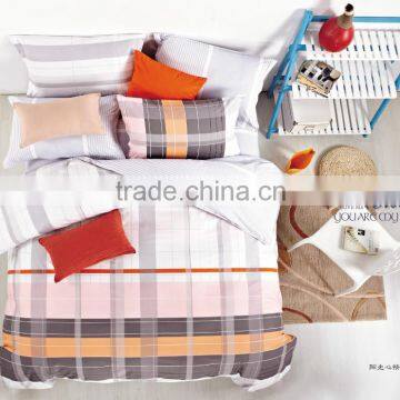 100% cotton 12868 thread Bedding set rotary design plaid beddings