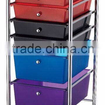 6 Rainbow Drawer Chrome Rolling Storage Organizer Cart 4 wheels