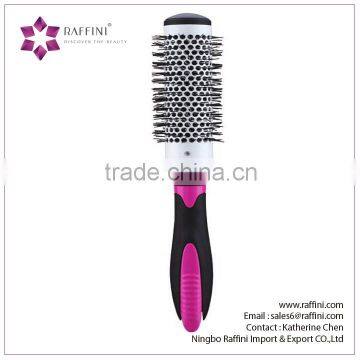 Raffini New PatternedWholesalePlastic with rubber coating finishRadial hairbrush