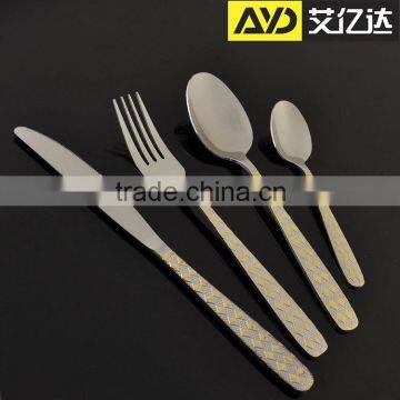 Turkish dinnerware stainless steel royalty line cutlery set