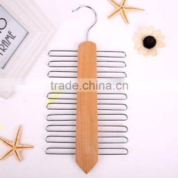 Hot Sell Top Quality Nonslip Necktie Belts Tie Hanger Rack Shawl Scarf Closet Wooden Holder Organizer CC001