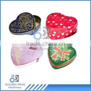 Chocolate metal box tin container heart shape can used for gift making machine line