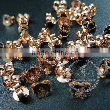 5mm Rose Gold Plated 925 Sterling Silver Round Earring Stud Post Solid Silver Earrings Back DIY Supplies Findings 1703003