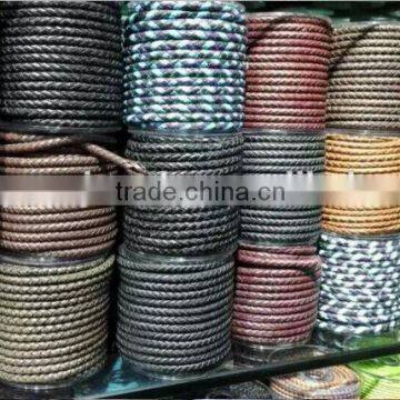 Wholesale jewelry accessories 8mm genuine braided leather cord for leather bracelet