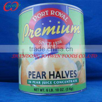 3100ml can size canned pears halves in light syrup, pear canning syrup supplier