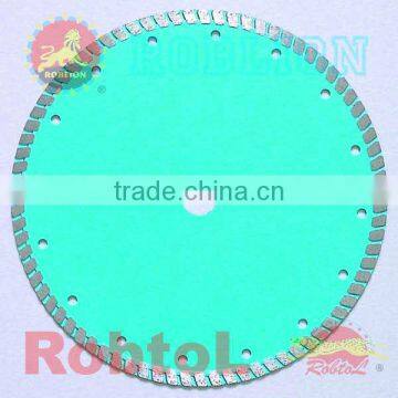 Turbo small diamond cutting blade for long life cutting hard granite -- STAL