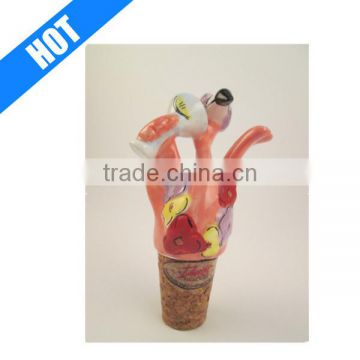 Hand Painted Glazed Flamingo Wine Porcelain Wine Stoppers