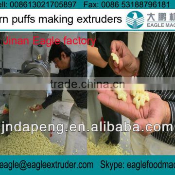 Jinan Eagle corn puffs produciton extruder machines tested for India customers