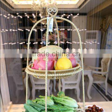 100% Handmade Kitchen 2 Tier Fruit &vegetabal Kitchen Storage Shelf photo-2