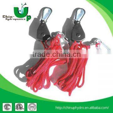 2016 Chiin-up Hot Sale /Adjustable Grow Light 1/8 Rope Ratchet Light Hanger/1/8 Rope Ratchet