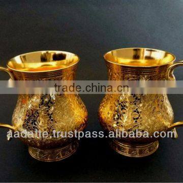 Gold Plated Gift Item Beautiful Kitchen Accessory Gold Plated Beer Mugs photo-2