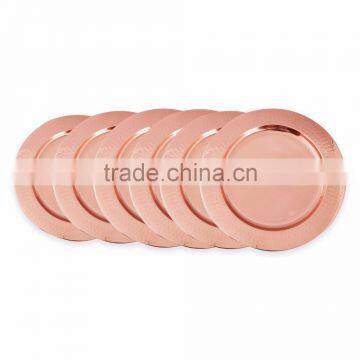 Hammered Boarder Copper Charger Plate photo-2