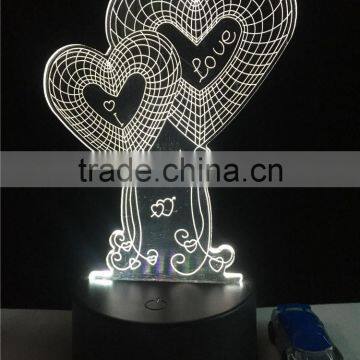 2017 Amazing Valentine's Gift Romantic Night Light Acrylic 3d Led Lamp photo-4