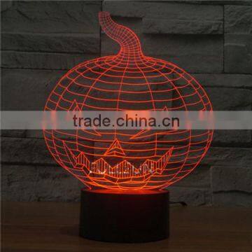 3D optical illusion Halloween pumpkin shape decoration desktop night light