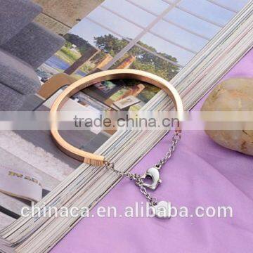 Fashion New Design Rose Gold Plated Stainless Steel Bracelet for Men Women photo-3