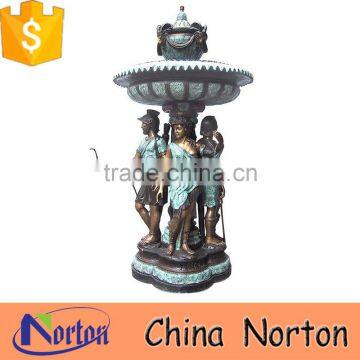 large garden bronze water fountain with warrior statues NTBF-L398S