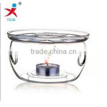 High temperature resistant glass flower pot insulation base insulation heating bottom plate tea herbal tea glass candle base