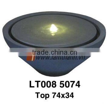 Vietnam Wholesale Grey Terrazzo Garden Water Fountain With Led Candle