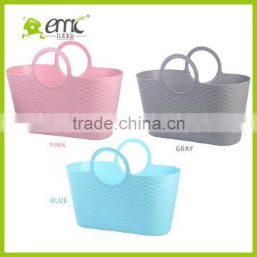 Eco-friendly Soft PE Laundry Basket Handle Plastic Sundries Storage Basket photo-6