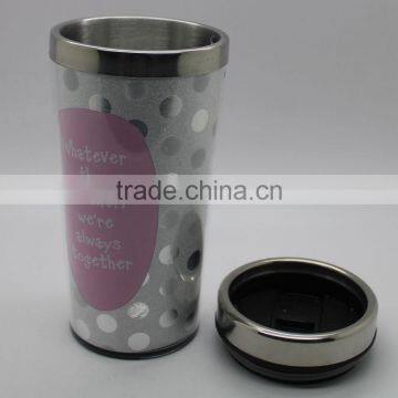 Hot selling 16oz (450ml )stainless steel travel mug DIY insert paper mug