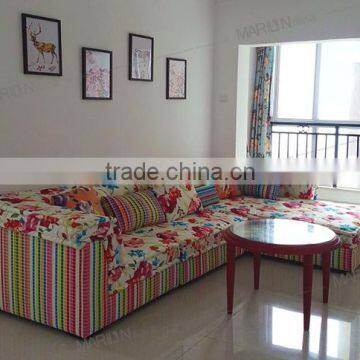 OZ224 New Design Luxury Multi Color Velvet Fabric Living Room Sectional Home Furniture Soft Fabric Sofa photo-3