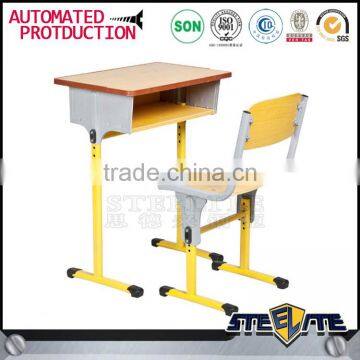 Wood Single Seat Student Desk and Chair Set photo-3