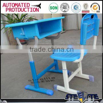 Factroy Direct Sale School Furniture Height Adjustable Plastic Panel Top Kids Study Table and Chair Set photo-5