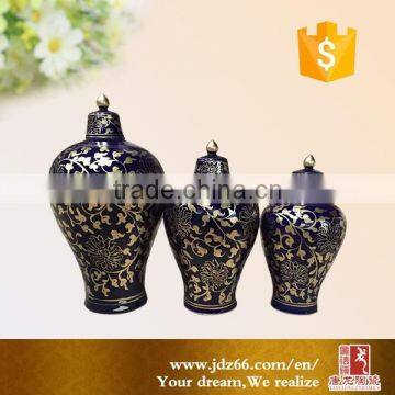 Black Glazed Home Decoration Ceramic Jars Black With Lid photo-4