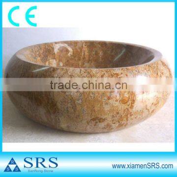 Beige natural stone vessel sink