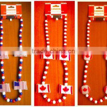 Customized bulk beads july 4th led light up handmade fashion necklace