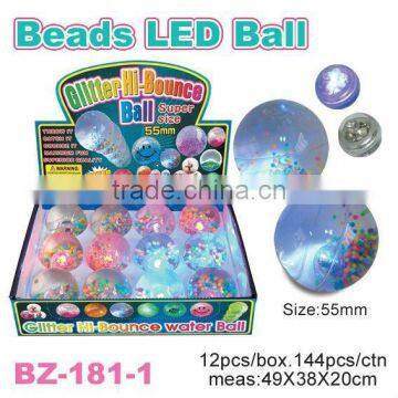 55mm LED Water Bouncing Ball With Beads