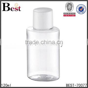 120ml hot products oval clear plastic pet bottle cosmetic packaging personal care toner lotion plastic bottle pet with cap