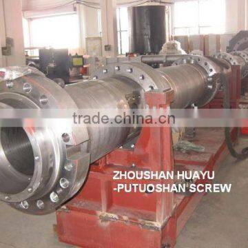 Large Single screw and barrel,Dia300x8700mm screw and barrel for extruder machine