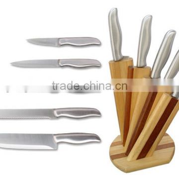 5-Pieces Knife set: 5 knives in quality blade + 2 color wooden knife block.