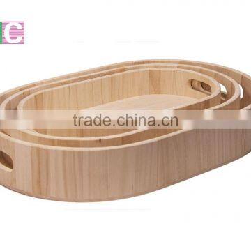 Unfinished Wooden ellipse food Tray