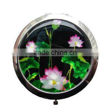 round cosmetic mirror with lotus flower SCM049